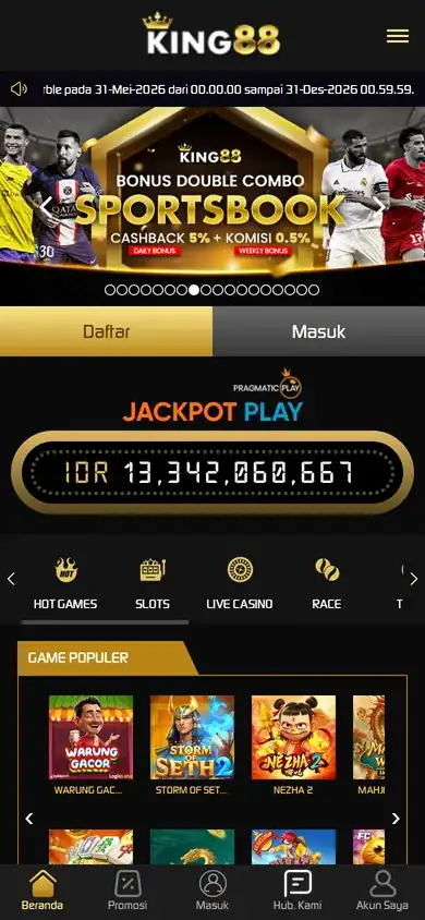 Screenshot aplikasi King88 APK tampilan beranda